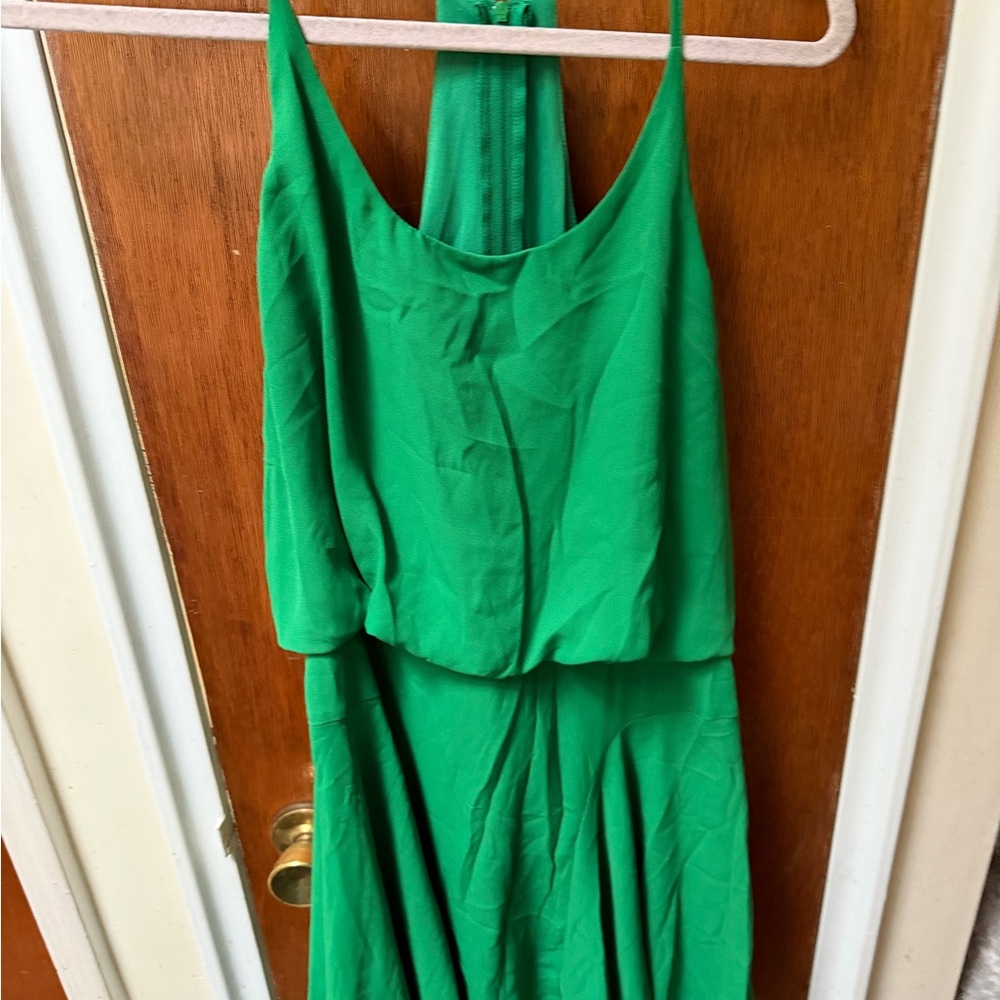 Elegant Green Halter Summer  Dress
